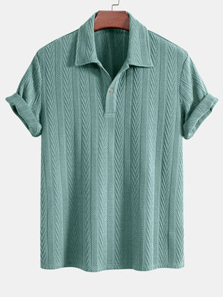 Stilfuld poloshirt i hør til mænd med broderimønster - Valdemar