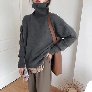 Sephira - Rullekrave til Damer, Oversize Blød Strikket Sweater