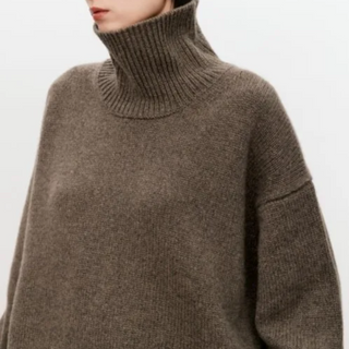 Zahara - Rullekrave til Damer, Oversize Strikket Sweater, Afslappet Stil