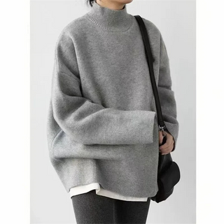 Sephira - Rullekrave til Damer, Oversize Strikket Sweater, Afslappet Komfort