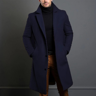 Rico - Stilfuld lang trenchcoat til mænd med tidløs elegance.