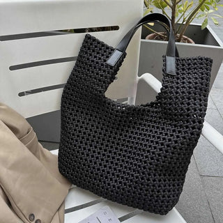 Vævet tote taske med struktureret design - Elegant og funktionel taske til hverdag