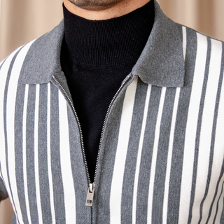 CAESAR - Stribet Bomulds Cardigan