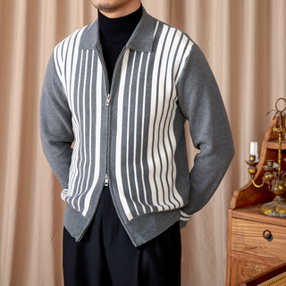 CAESAR - Stribet Bomulds Cardigan