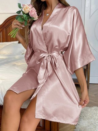 Luksus satin-kimono til kvinder - Elegant og komfortabel afslapning