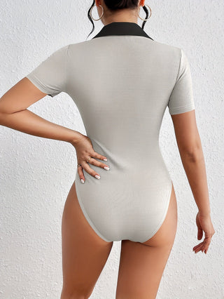 Sort Farveblok Bodysuit - Jana