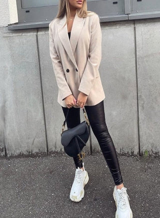 Isabella - Dame Dobbeltradet Oversized Blazer - Smart Casual Jakke