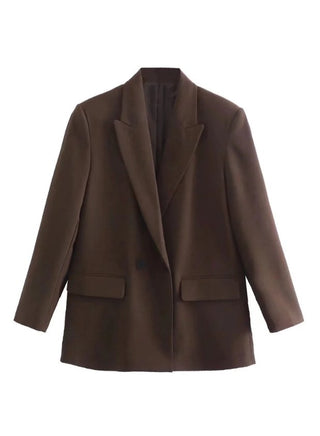 Isabella - Dame Dobbeltradet Oversized Blazer - Smart Casual Jakke