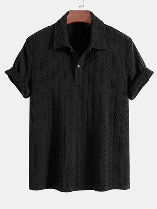 Stilfuld poloshirt i hør til mænd med broderimønster - Valdemar