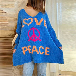 Peace & Love strikket sweater til damer