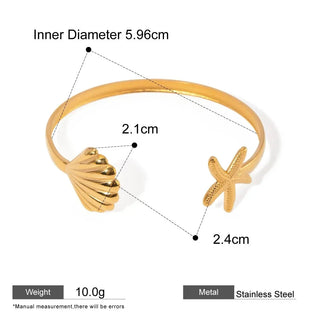 Sommerarmbånd og -halskæde 18K guldbelagt rustfrit stål