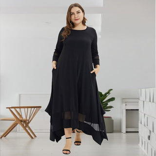 Sort Maxi Kjole Plus Size