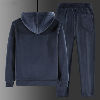 Unisex vintertræningsdragt/-pyjamas i tyk fleece i 1